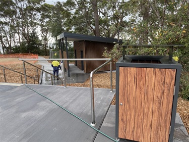 Bin enclosure and amenities building