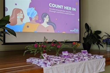International Women's Day event stage