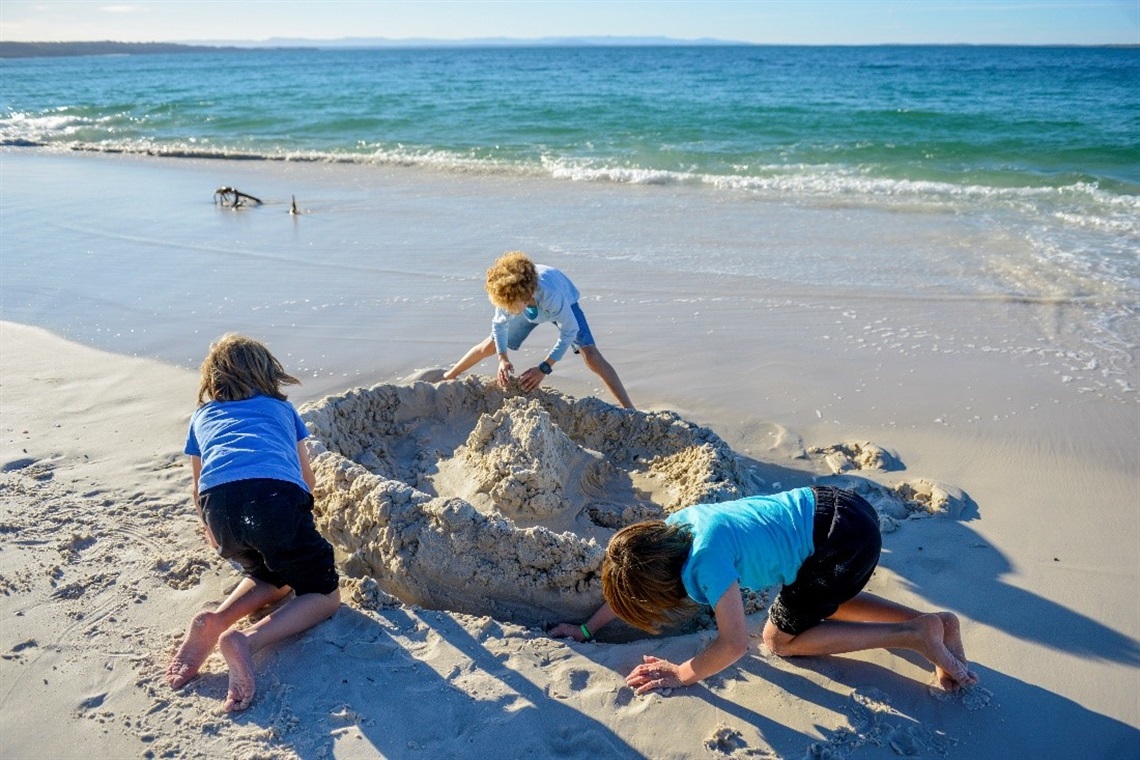 Children at the beach
