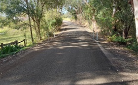 Completed pavement repairs on Bundewallah Road.