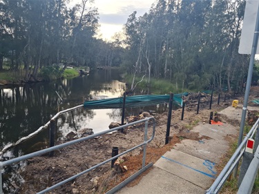 Screw piling looking east