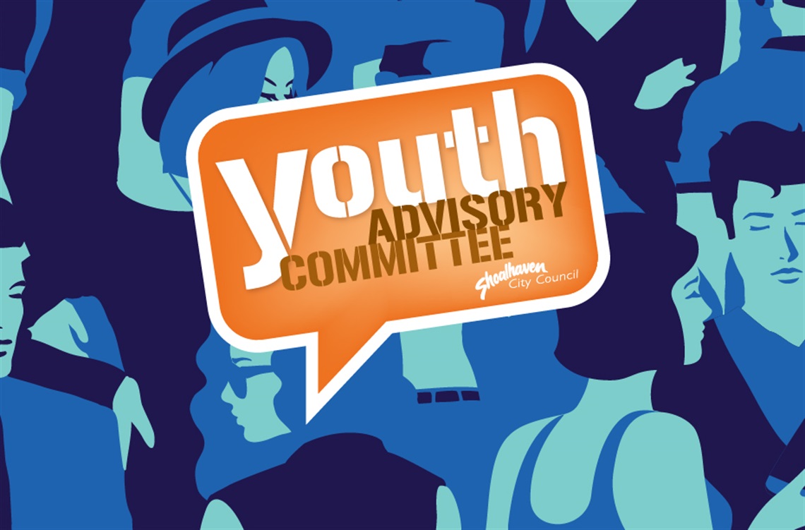 Graphic with young people and text: Youth Advisory Committee