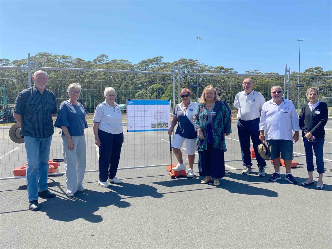 Image of Milton Ulladulla Croquet Club members with Shoalhaven City Councillors at the new facility site