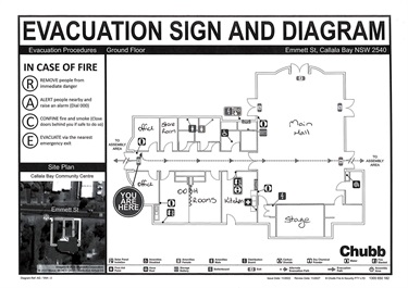 Evacuation diagram and floor plan
