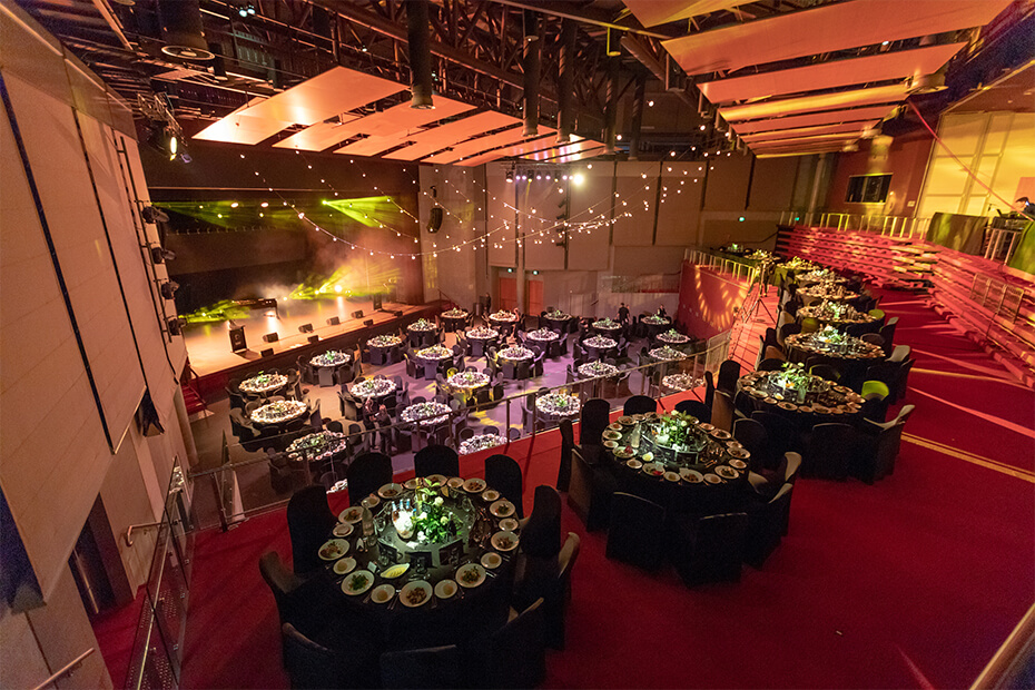 Auditorium of the Entertainment Centre in gala dinner mode