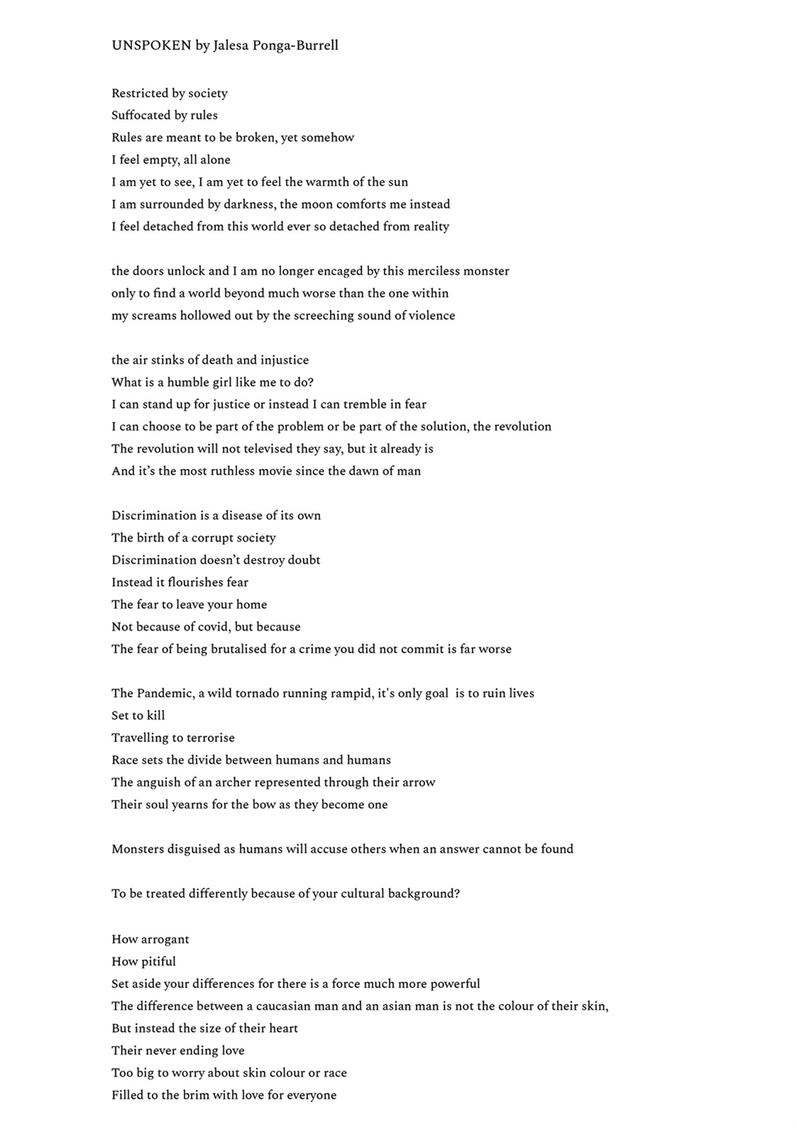 Creative Writing and Poetry