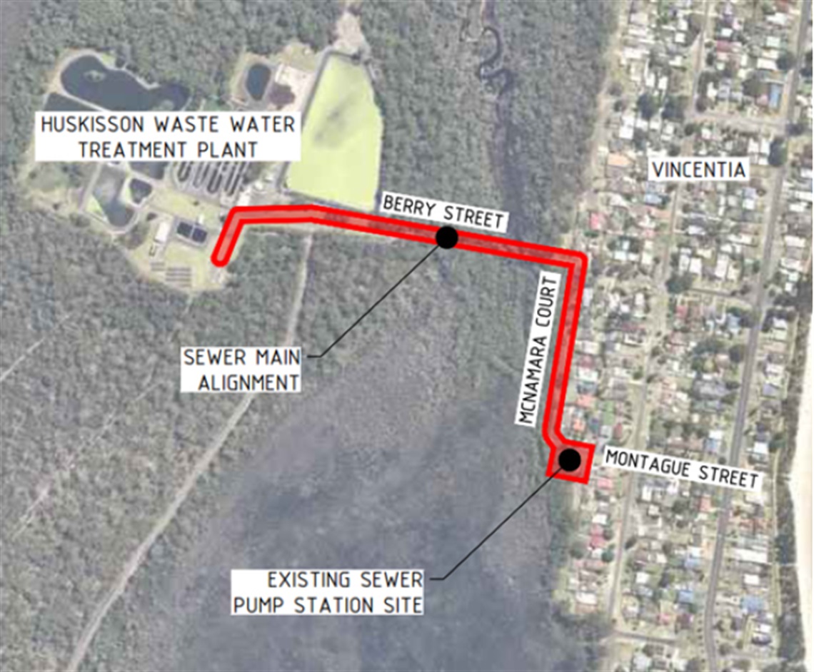 A satellite map of the proposed works.