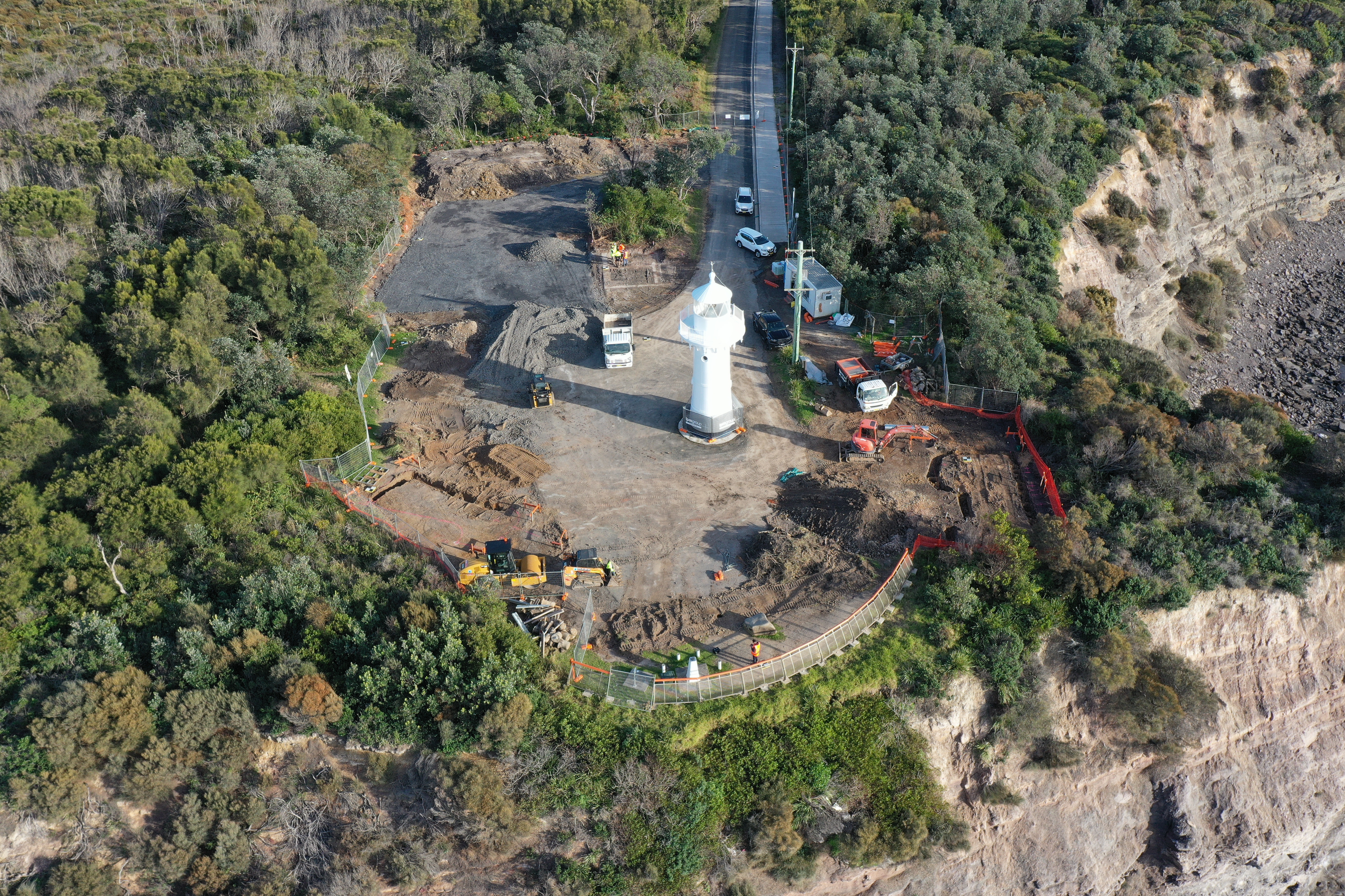 Aerial photo showing construction progress