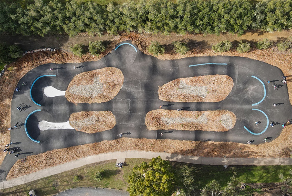 Aerial view of pump track